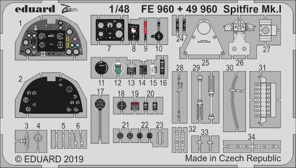 Detailset Spitfire MK1 (Tamiya) E49-960