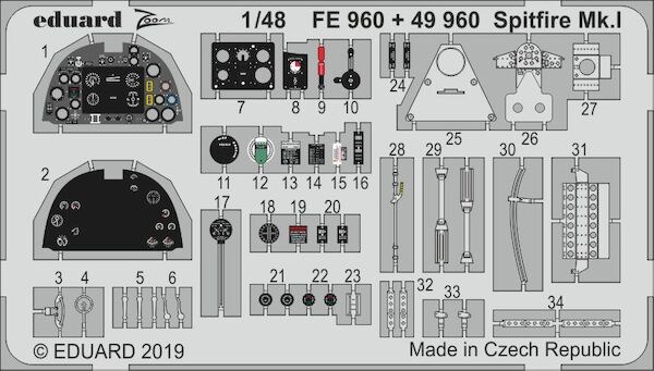 Detailset Spitfire MK1 (Tamiya)  E49-960