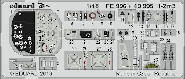 Detailset Ilyushin IL2m3 Sturmovik Interior (Tamiya)  E49-995