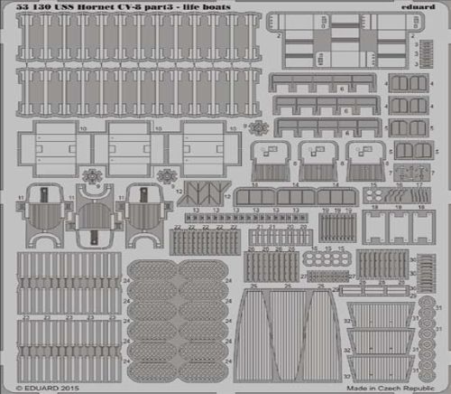 Detailset USS Hornet CV8 Part 3 - Life boats (Merit) E53-130