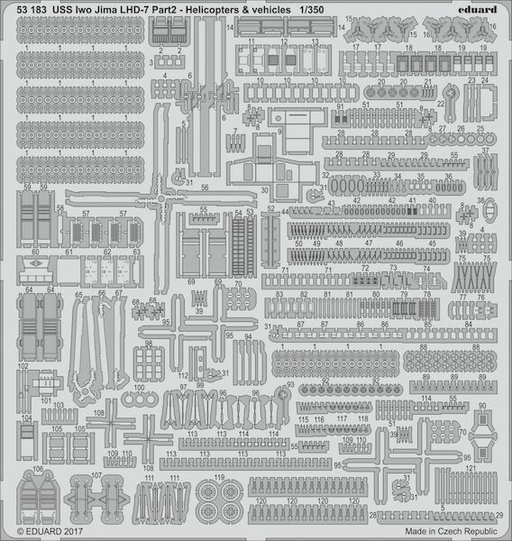 Detailset USS Iwo Jima LHD-7 Part 2 Helicopters and vehicles (Merit/Trumpeter)  E53-183