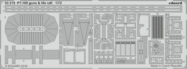 Detailset PT109 Guns and life raft (Revell) E53-219