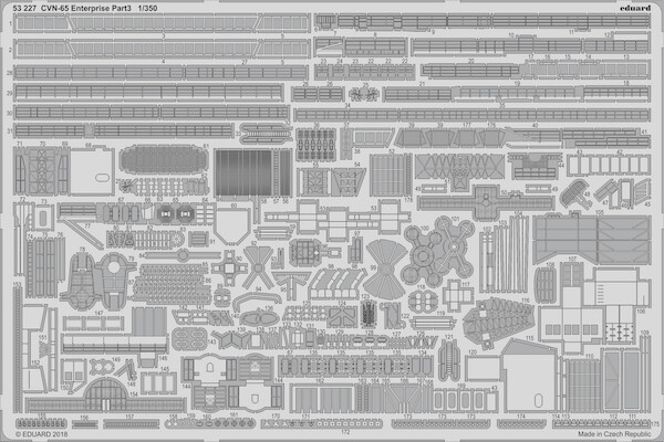 Detailset CV65 USS Enterpise pt 2 Radars and railings (Tamiya) E53-227