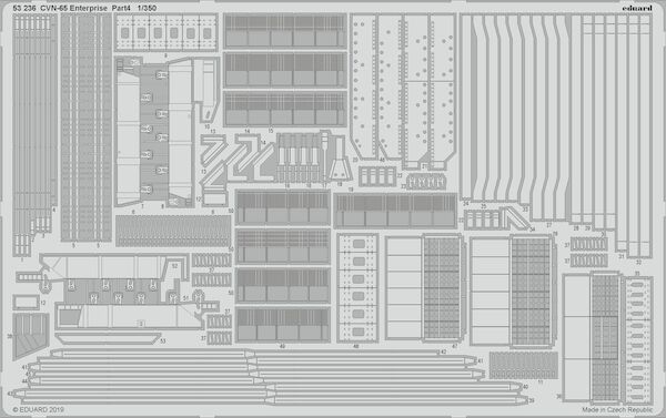 Detailset CV65 USS Enterpise pt 4;  jet blast deflector and elevator details  (Tamiya)  E53-236