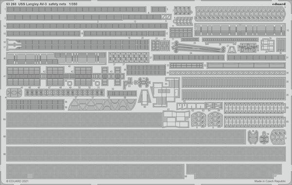 Detailset USS Langley AV3 Safety nets  (Trumpeter)  E53-268