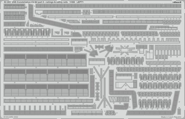 Detailset USS Constellation CV64 Part 3 - Railings and safety nets (Trumpeter)  E53-283