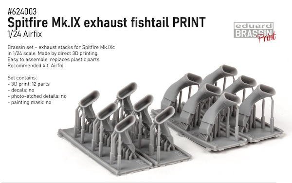 Spiftire MKIXc Fishtail Exhausts (Airfix) e624003