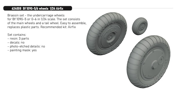 Messerschmitt Bf109G-5/6  wheels (Airfix)  e624008