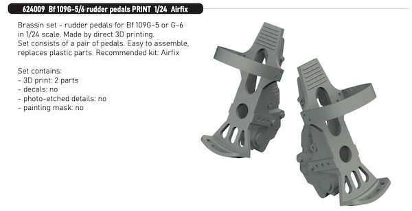 Messerschmitt Bf109G-5/6  Rudder Pedals (Airfix)  e624009