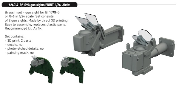Messerschmitt Bf109G-5/6  Gun Sights (2x) (Airfix)  e624014