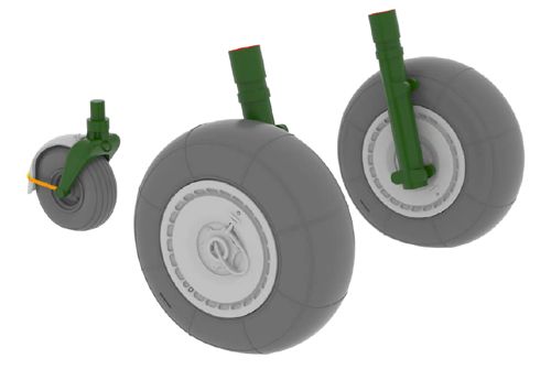 Junkers JU88 Wheels (Late) (Revell) e632-024