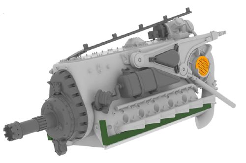 Messerschmitt BF109G-6 Engine (Revell)  e632-025