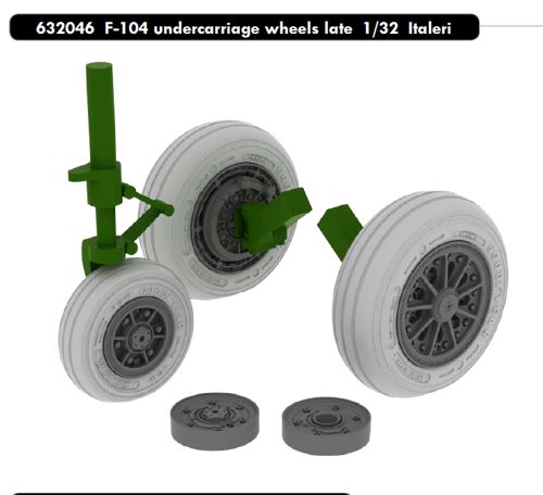 F104 Starfighter Undercarriage Wheels (Late) (Italeri)  E632046