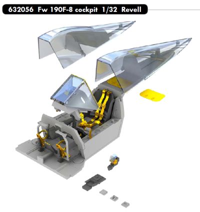 Focke Wulf FW190F-8 Cockpit set (Revell)  E632056