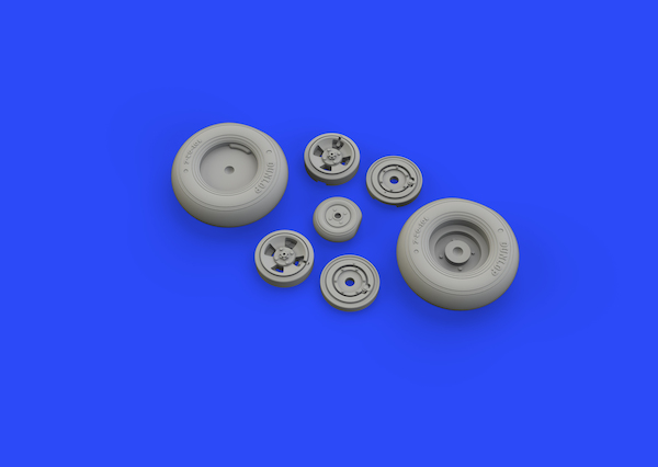 Spitfire MKIX Wheels 4 spoke smooth tyre (Tamiya)  E632129