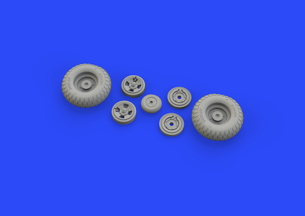 Spitfire MKIX Wheels 4 spoke patterned tyre (Tamiya)  E632130