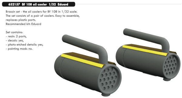 Messerschmitt Bf108 Oil Cooler (Eduard)  E632157
