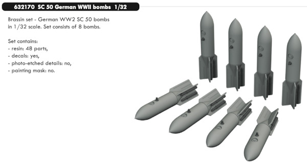 SC50 german WWII bombs (8x) E632170
