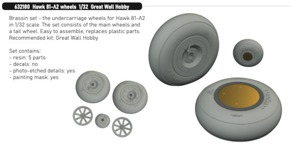 Curtiss Hawk 81-A2 Wheels (Great Wall Hobby) E632180
