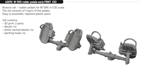 Messerschmitt BF109E Rudder Pedals - early (Eduard)  E632192