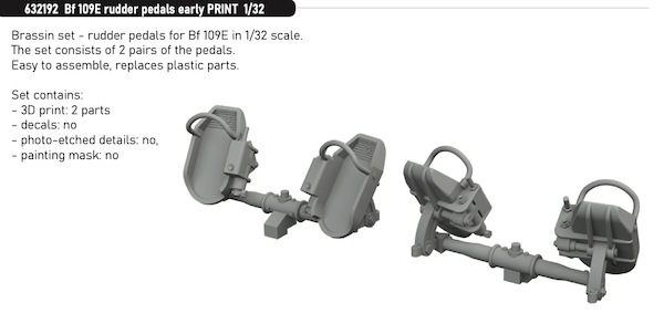 Messerschmitt BF109E Rudder Pedals - early (Eduard) E632192