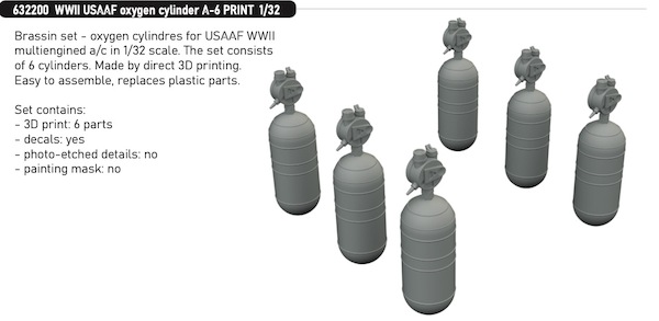 WWII USAAF oxygen tanks A6 (6x) E632200