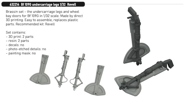 Messerschmitt BF109G Undercarriage Legs (Revell) E632214