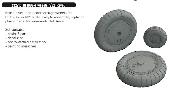 Messerschmitt BF109G-6 Wheels (Revell) E632215