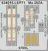 Messerschmitt Me262A  Löök Instrument Panel and seatbelts (Revell)  E634015