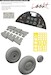 Hurricane MKIIb Löök plus Instrument Panel and seatbelts, rounded exhaust, wheels and TFace masing set (Revell) E634035