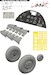 Hurricane MKIIb Löök plus Instrument Panel and seatbelts, Fishtail exhaust, wheels and TFace masing set (Revell) E634037