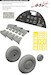 Hurricane MKIIb Löök plus Instrument Panel and seatbelts, Fishtail exhaust, wheels and TFace masing set (Revell) E634037