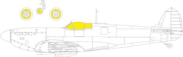 Spitfire MKIa Löök + Instrument Panel and seatbelts, wheels, exhaust stack and TFace (Kotare) E634040