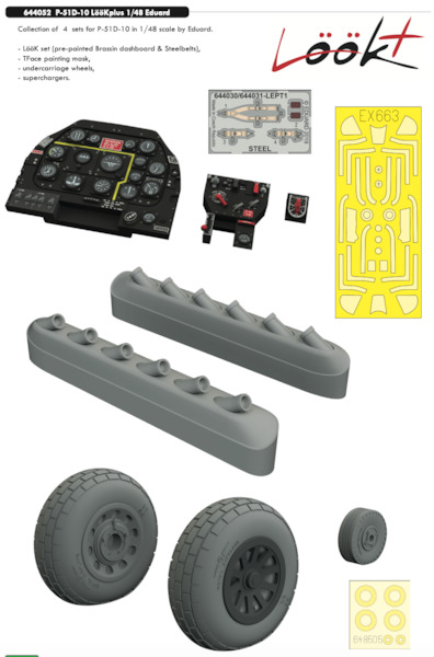 P51D-10 Mustang Löök Instrument Panel + set (Eduard)  E644052