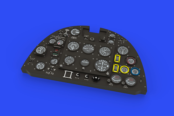 Spitfire MKI Late  Löök Instrument Panel and seatbelts (Eduard)  E644064