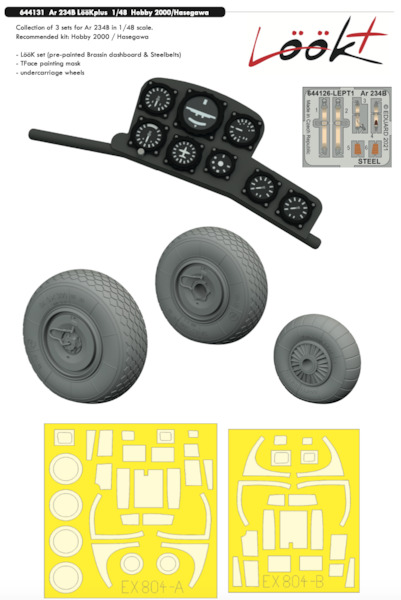 Arado AR234B Löök Instrument Panel and seatbelts (Hasegawa/Hobby 2000)  E644131