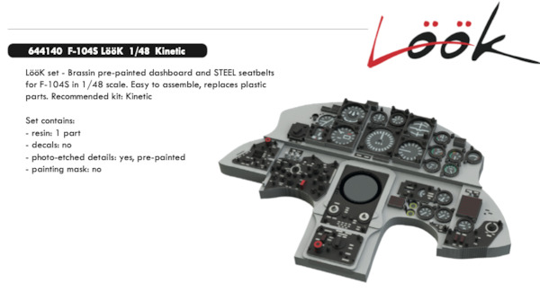 F104S Starfighter Lk Instrument Panel and seatbelts (Kinetic)  E644140