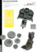 F/A18E Super Hornet  Löök+  Instrument Panel and seatbelts, Seat, Wheels and TFace Mask  (Mask) E644145