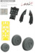 Vampire F3 Löök+ Instrument Panel and seatbelts, Seat, Wheels and TFace Mask (Airfix) E644159