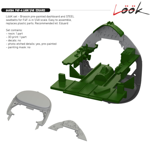 Grumman F4F-4 Wildcat - Lk Instrument Panel and seatbelts  (Eduard)  E644164