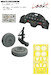 Douglas A1H Skyraider Löök + Instrument Panel, seatbelts, wheels and TFace mask (Tamiya) E644176