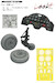 Douglas A1J Skyraider Löök + Instrument Panel, seatbelts, wheels and TFace mask (Tamiya) E644177