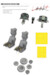 E18G Growler Löök + Instrument Panel and seatbelts, Ejection seats, Wheels and TFace Mask (MENG) E644179