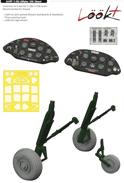 Zlin Z326 Löök + Instrument Panel and seatbelts, Wheels and TFace mask (Eduard)  E644197