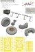Avro Anson MKI Löök + Instrument Panel, seatbelts and rudder pedals, Wheels and radiators (Airfix) E644204