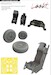 F16A MLU Fighting Falcon Löök + Instrument Panel and seatbelts, wheels, Ejection Seat and TFace Mask (Kinetic) E644214
