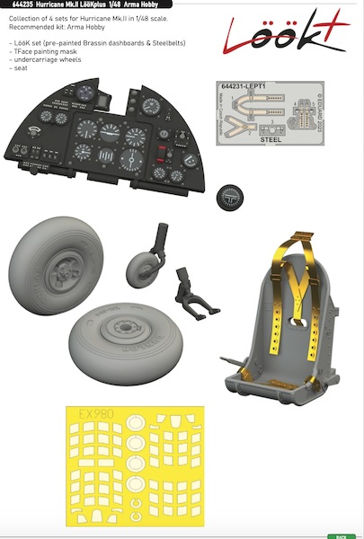 Hawker Hurricane MKII  Lk+ TFace, Seat, wheels (Arma Hobby)  E644235