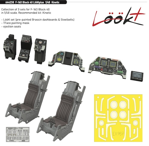 F16D Fighting Falcon Block 40 LK+ with ejection seats and TFace mask  (Kinetic)  E644238
