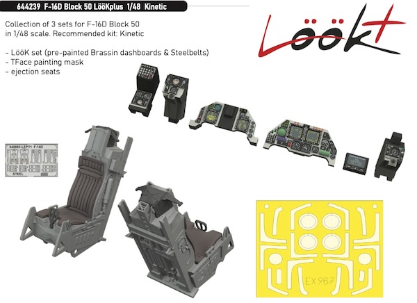 F16D Fighting Falcon Block 50 LööK+ with ejection seats and TFace mask (Kinetic) E644239