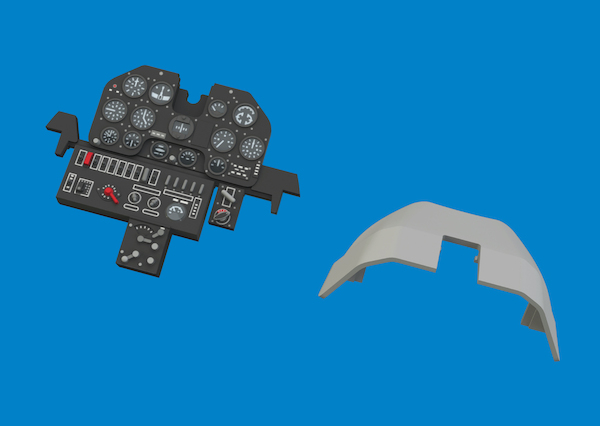Curtiss P40N  Löök Instrument Panel and seatbelts (Eduard)  E644316